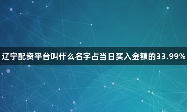 辽宁配资平台叫什么名字占当日买入金额的33.99%