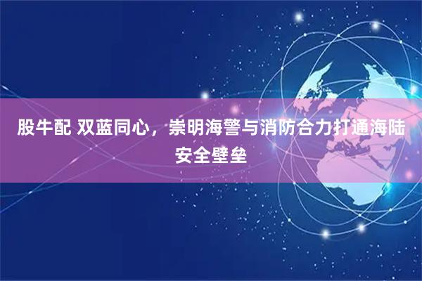 股牛配 双蓝同心,崇明海警与消防合力打通海陆安全壁垒